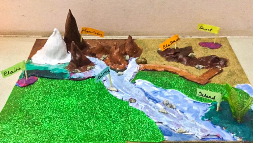 Kids Prodictivity - Model of landforms made by waste mateerials at home